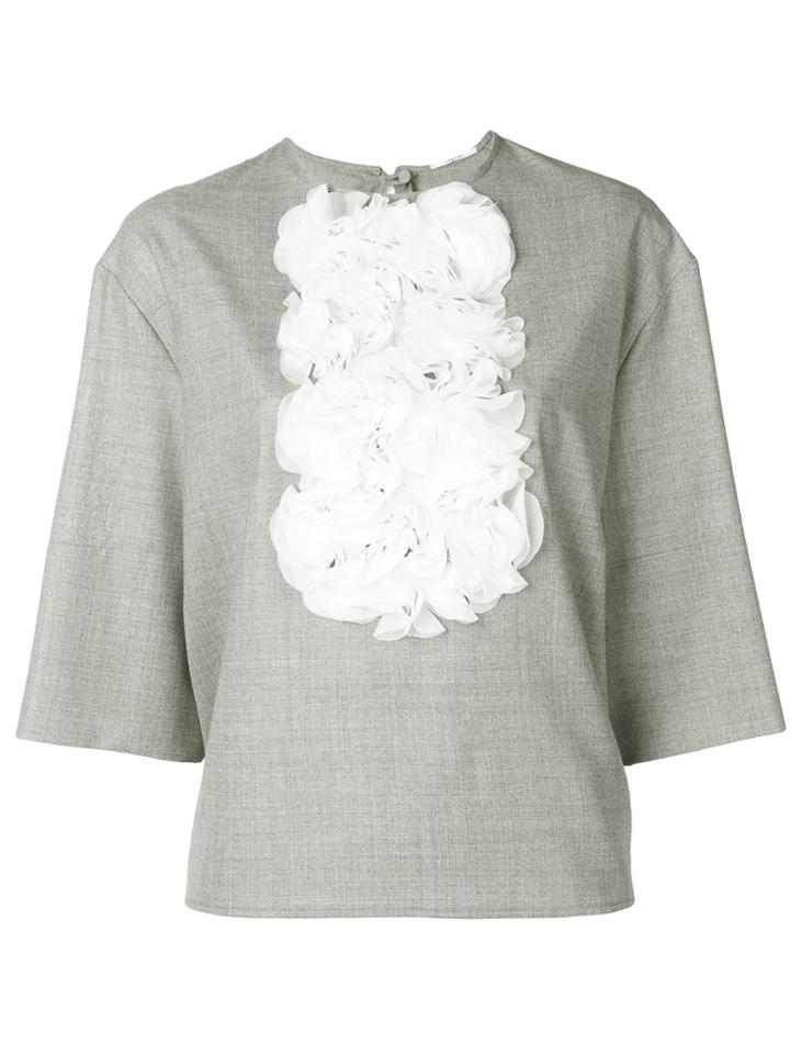 Lardini Tata Ruffle Trim Blouse - Grey