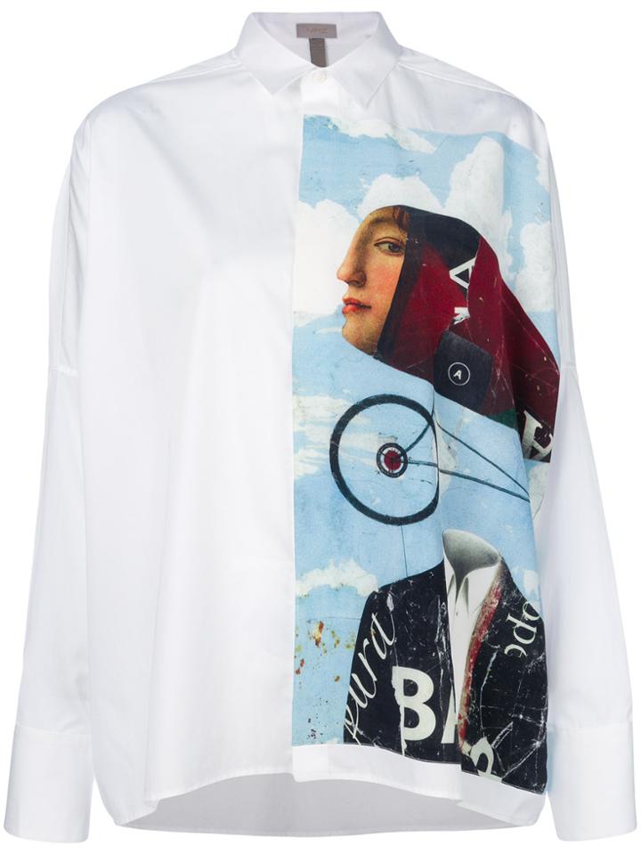Mrz Side Printed Shirt - White