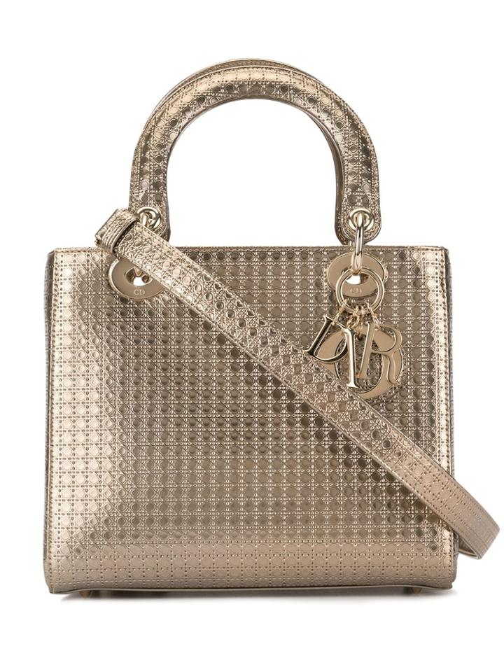 Christian Dior Pre-owned Lady Dior Mini Bag - Gold