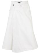 Proenza Schouler Denim Asymmetric Skirt - White