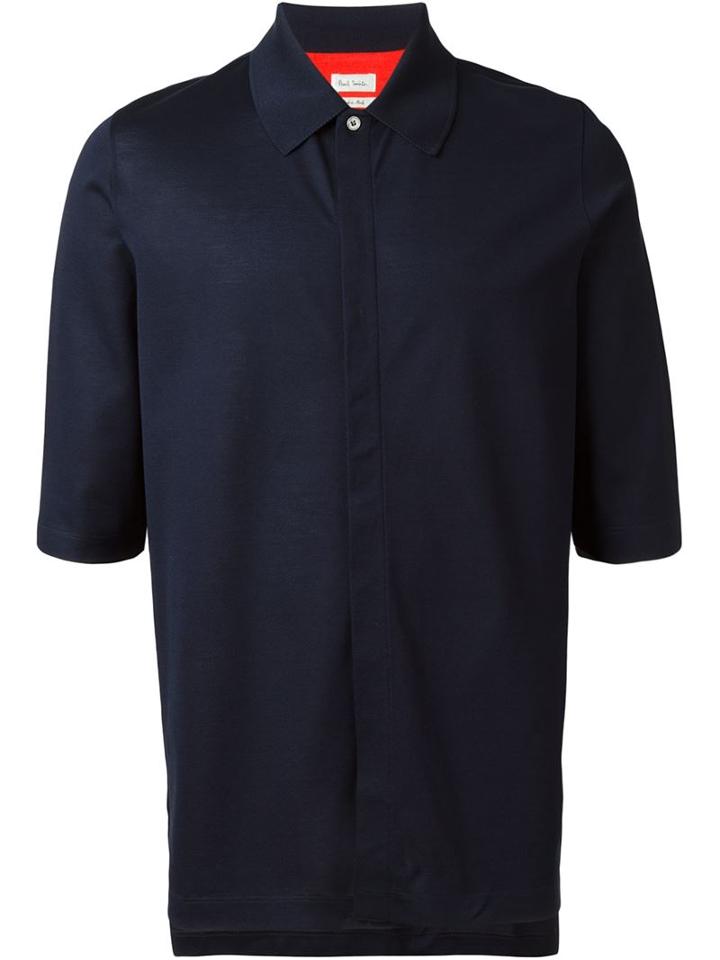 Paul Smith Boxy Short Sleeve Shirt, Men's, Size: Medium, Blue, Cotton
