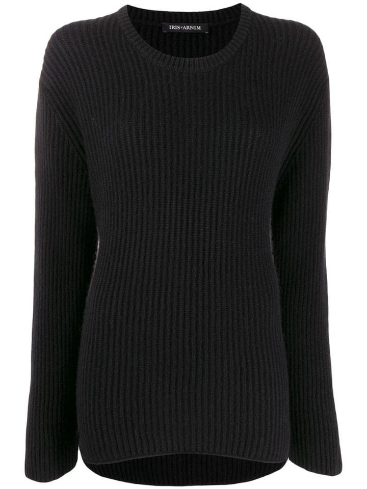 Iris Von Arnim Crew-neck Knit Sweater - Black
