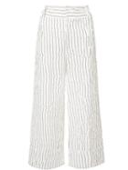 Derek Lam 10 Crosby Striped Cropped Trousers, Women's, Size: 4, White, Cotton/acrylic/viscose