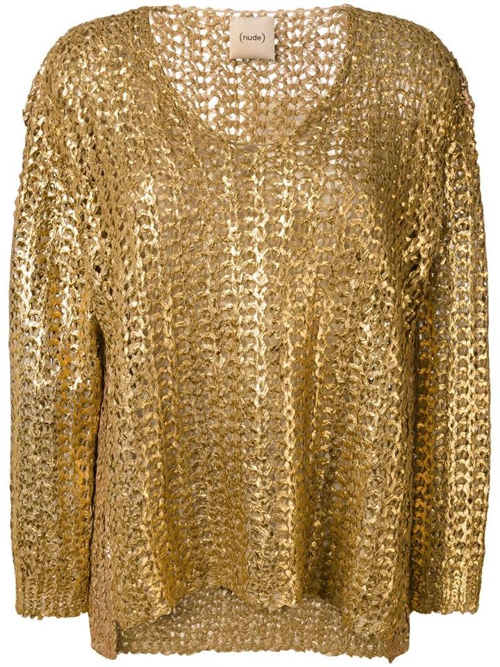 Nude Chain Detailed Cardigan, Women's, Size: 40, Green, Cotton/polyamide/polyester