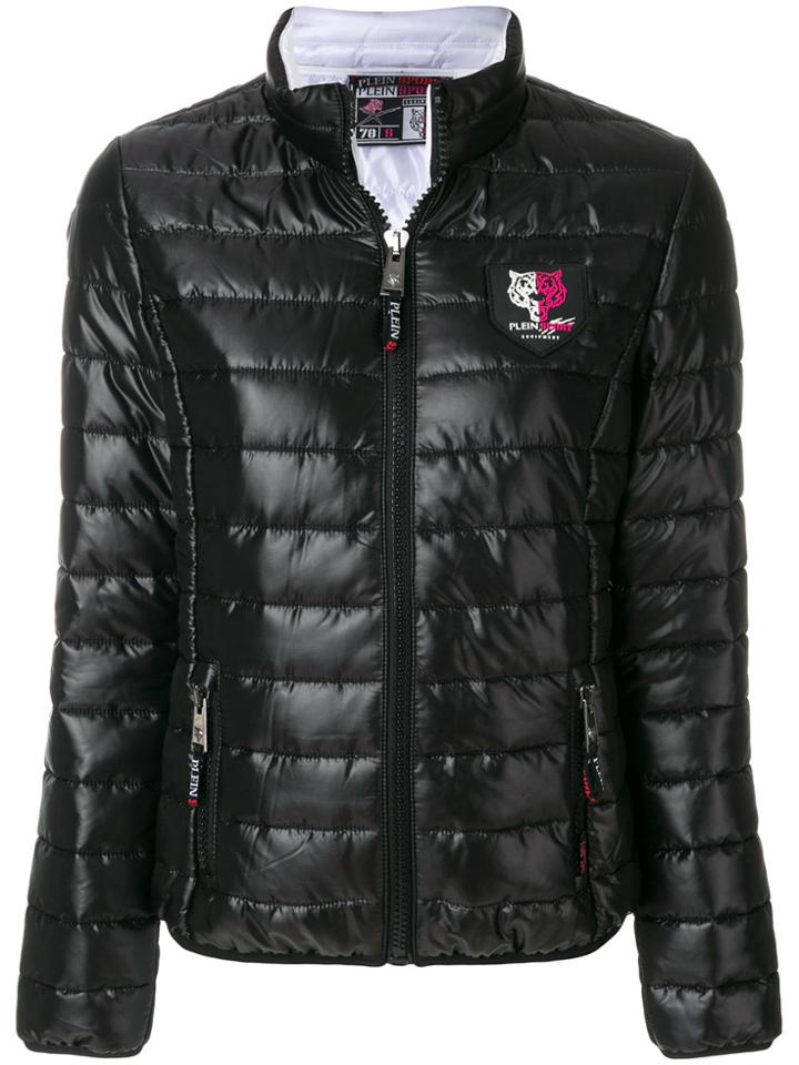 Plein Sport Logo Patch Puffer Jacket - Black
