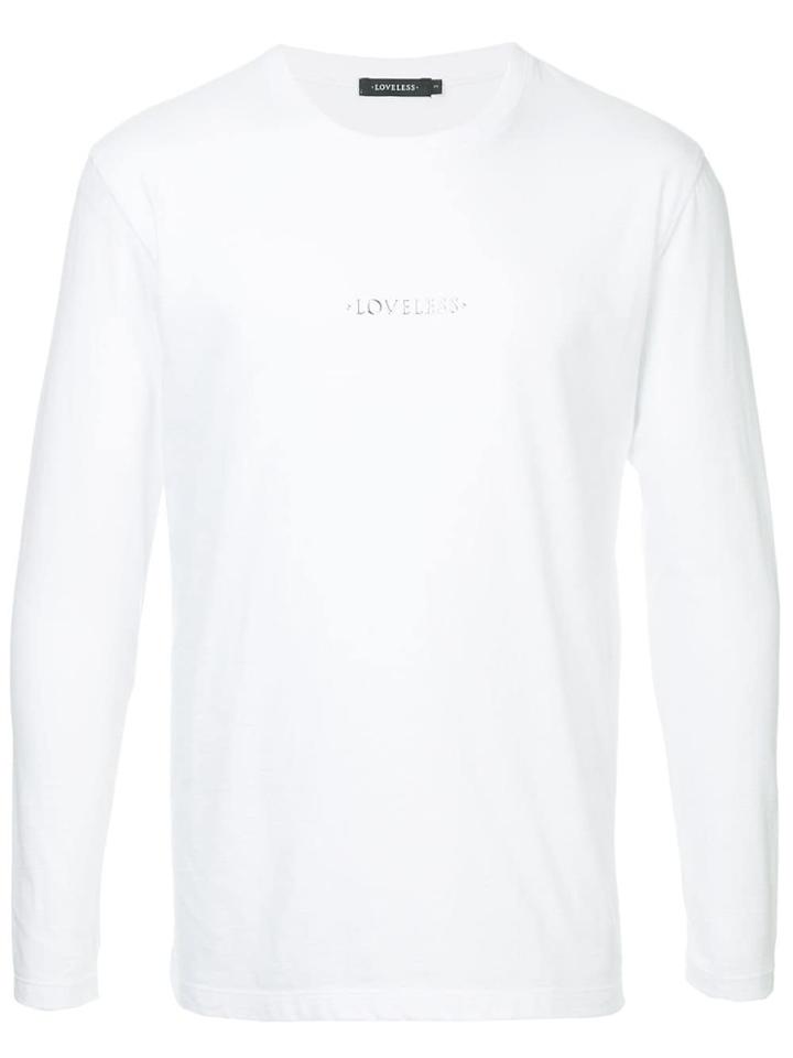 Loveless Longsleeved Logo Print T-shirt - White