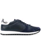 Roberto Cavalli Embroidered Snake Lace-up Sneakers - Blue