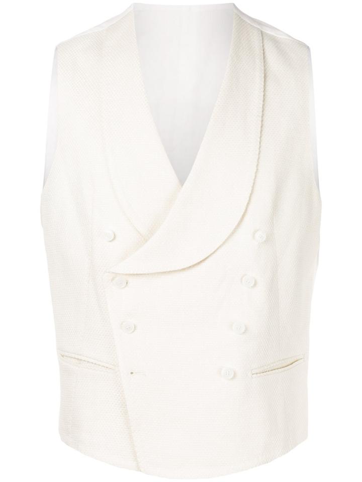 Tagliatore Double Breasted Waistcoat - White