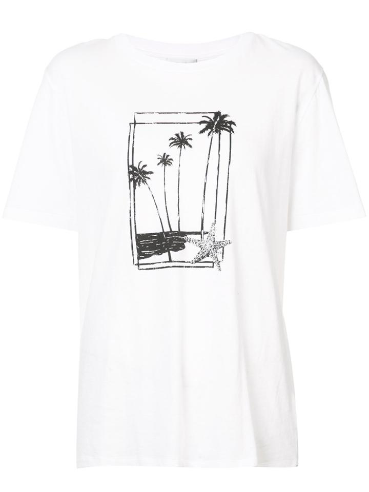 Saint Laurent Palm Tree Print T-shirt - White