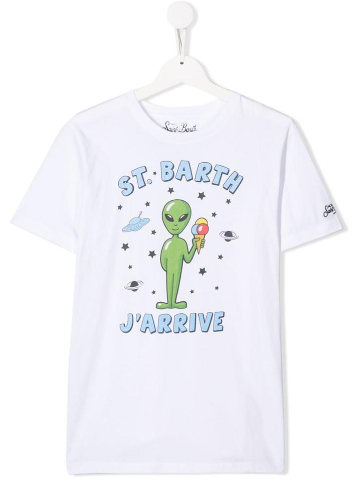 Mc2 Saint Barth Kids St. Barth J'arrive Print T-shirt - White
