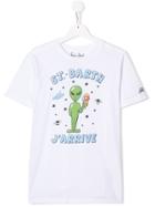 Mc2 Saint Barth Kids St. Barth J'arrive Print T-shirt - White