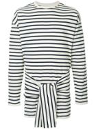 Jw Anderson Front Knot Striped T-shirt - White