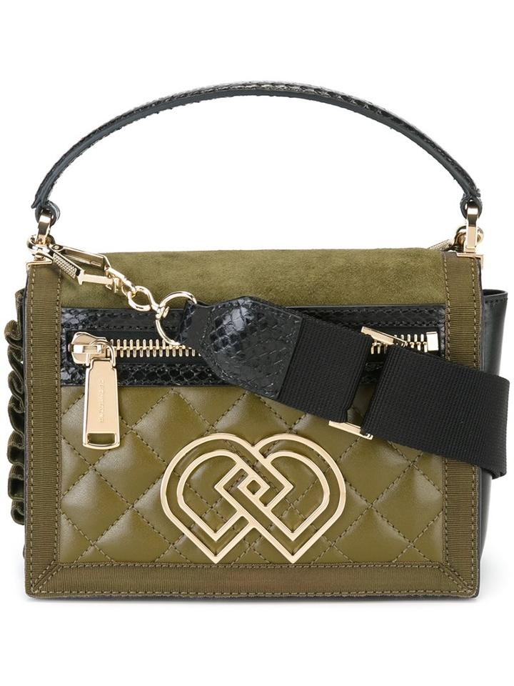 Dsquared2 'dd' Shoulder Bag, Women's, Green, Calf Leather/snake Skin/calf Suede