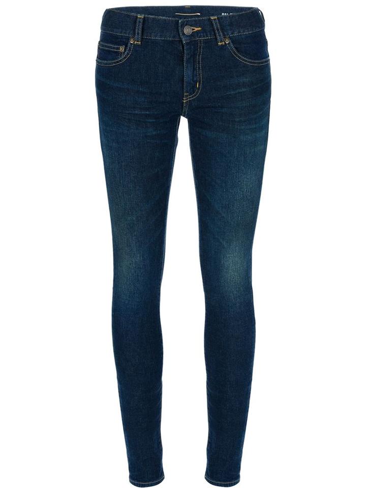 Saint Laurent Skinny Jean, Women's, Size: 25, Blue, Cotton/spandex/elastane