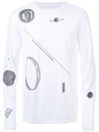 Maison Margiela Printed Long Sleeve T-shirt, Men's, Size: 52, White, Cotton