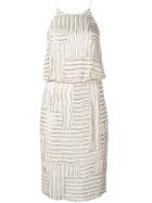 Dvf Diane Von Furstenberg Beaded Sleeveless Dress - Nude & Neutrals