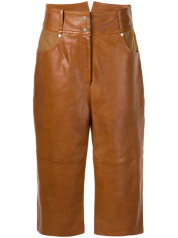 Nehera Cropped High Waisted Trousers - Brown