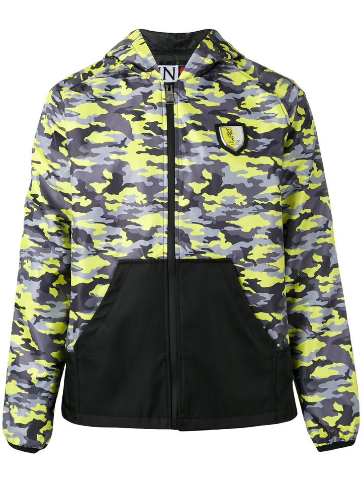 Plein Sport Camouflage Print Sports Jacket, Men's, Size: Xl, Yellow/orange