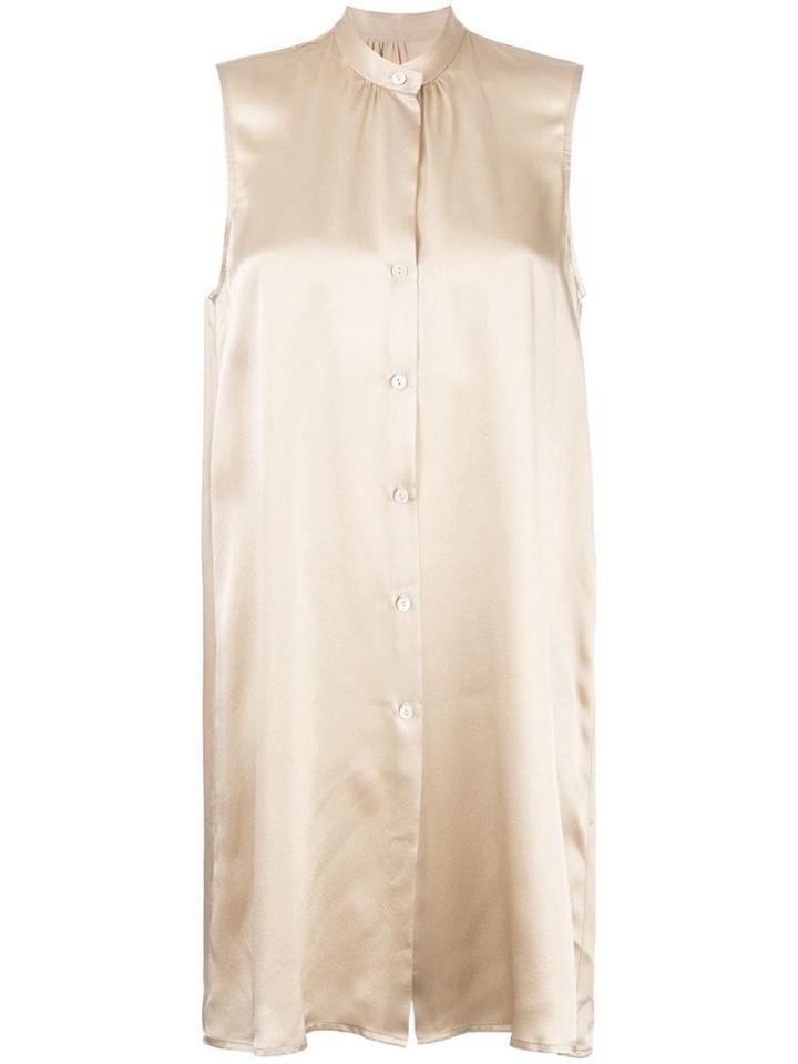 Voz Sleeveless Silk Shirt - Green