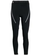 Adidas By Stella Mccartney Logo-printed Leggings - Black