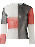 Aries Semi Sheer Colour Block Blouse