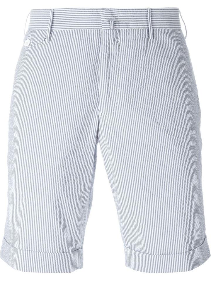 Incotex Striped Shorts, Men's, Size: 52, Blue, Cotton/spandex/elastane