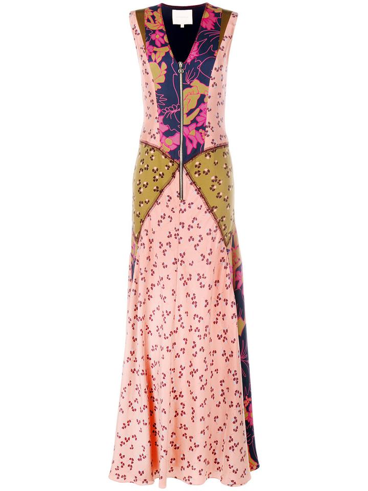 Roksanda Multi-print Long Dress, Women's, Size: 14, Red, Silk/acetate/polyamide