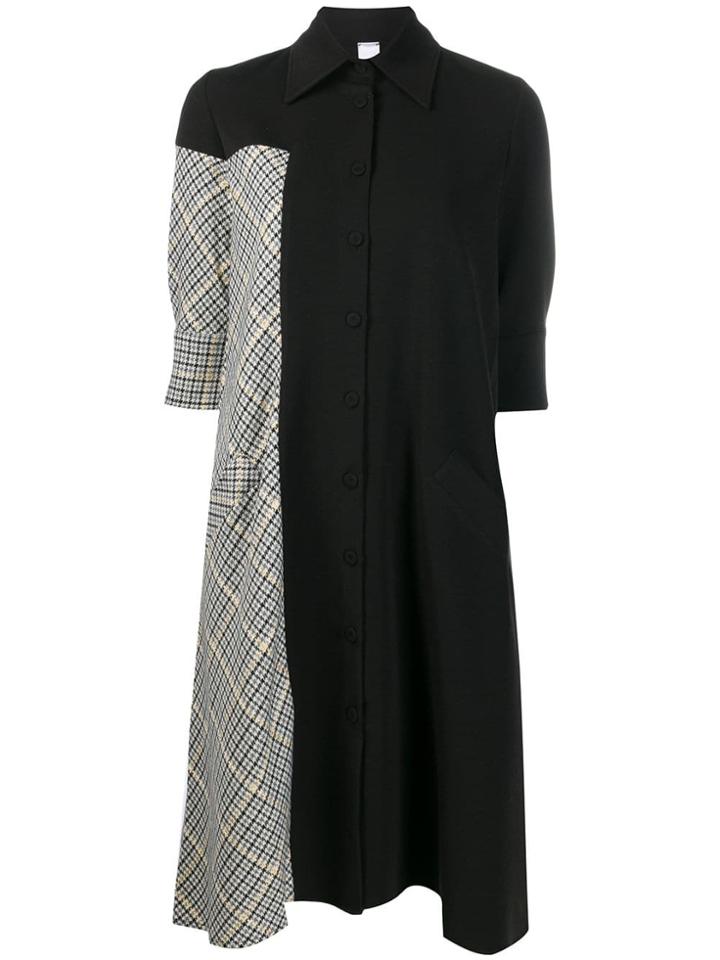 Ultràchic Pied De Poule Shirt Dress - Black