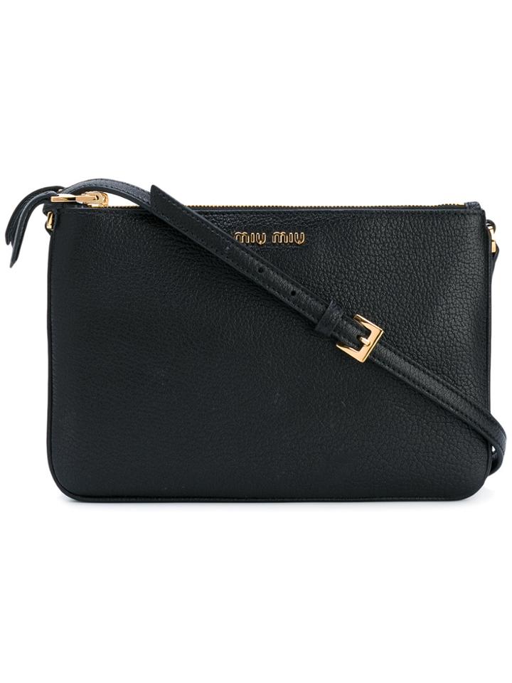 Miu Miu Double Zip Crossbody Bag - Black