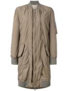 Erika Cavallini Midi Bomber Coat, Women's, Size: 38, Brown, Polyamide/polyester/cupro