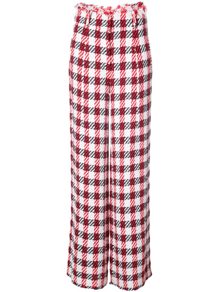 Oscar De La Renta High Waisted Wide Leg Trousers - White