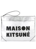 Maison Kitsuné Logo Patch Clutch - Metallic