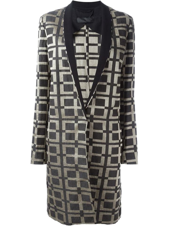 Haider Ackermann Grosgrain Collar Printed Coat