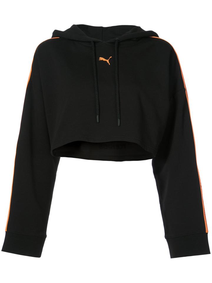 Fenty X Puma Logo Cropped Hoodie - Black