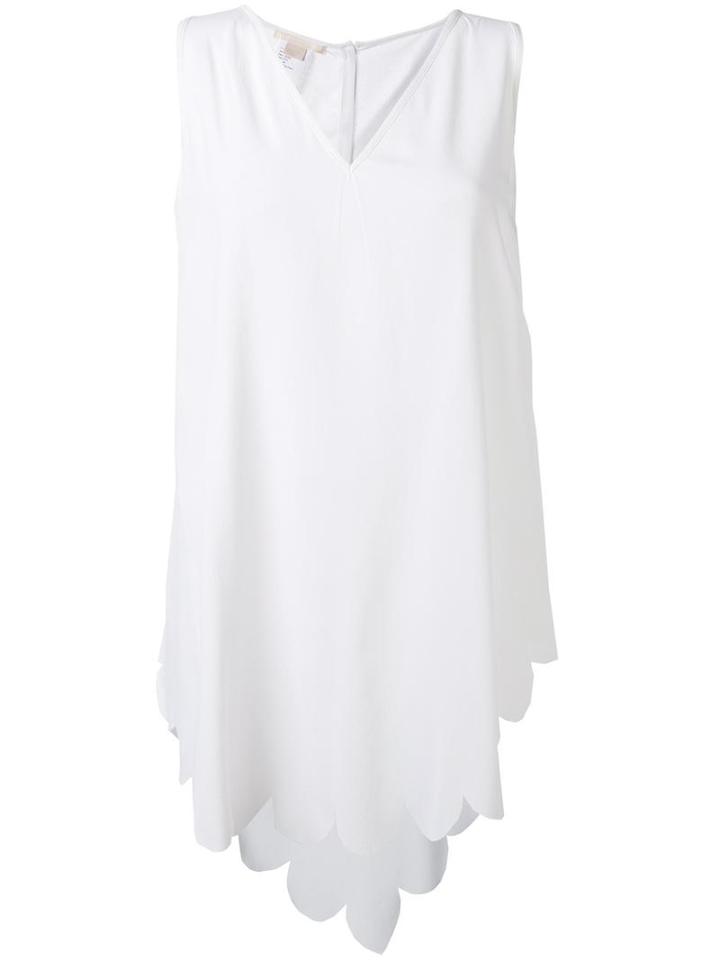 Antonio Berardi Scallop Hem Tunic, Women's, Size: 40, White, Acetate/silk