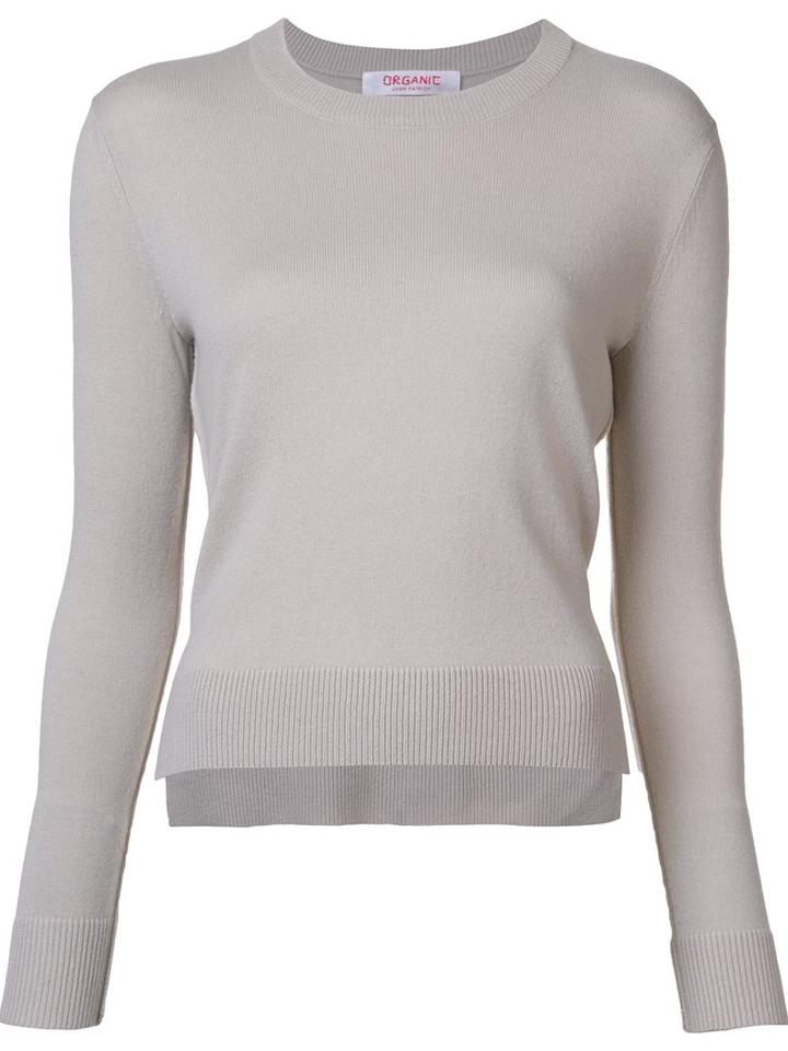 Organic By John Patrick Crew Neck Jumper, Women's, Size: Small, White, Cashmere/merino