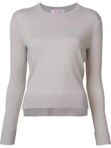 Organic By John Patrick Crew Neck Jumper, Women's, Size: Small, White, Cashmere/merino