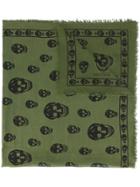 Alexander Mcqueen Skull Print Scarf - Green