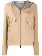 Peserico Contrasting Hoodie - Brown