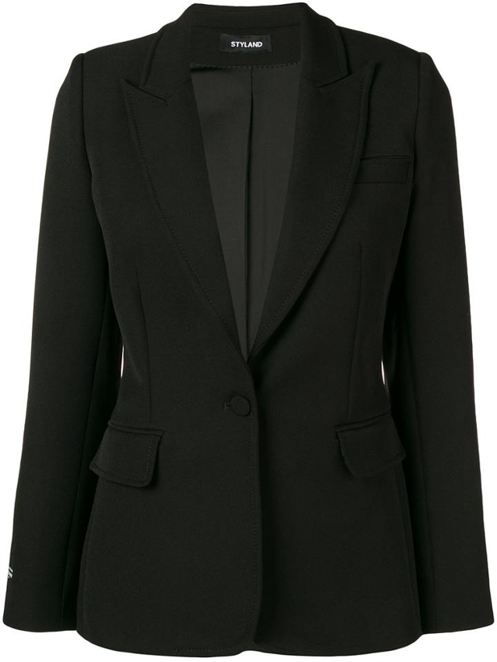 Styland Crepe Blazer - Black