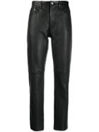 Joseph Leather Straight Trousers - Black