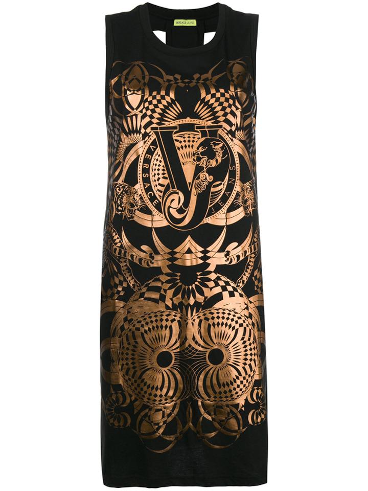 Versace Jeans Logo Sleeveless T-shirt Dress - Black
