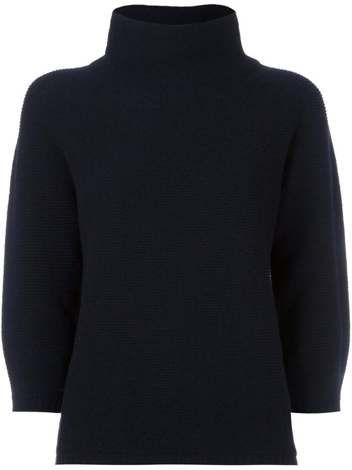 Max Mara Structured Knitted Blouse, Women's, Size: Medium, Blue, Cashmere/virgin Wool