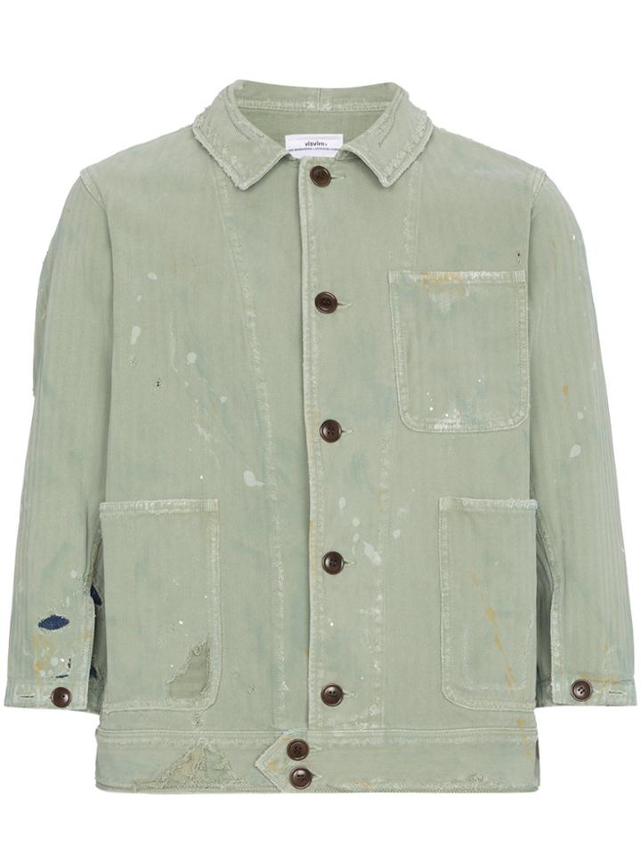 Visvim Benny Distressed Cotton Jacket - Green
