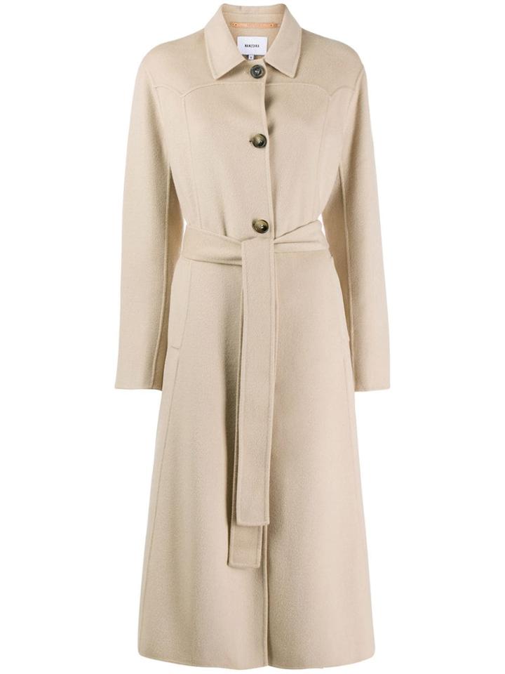 Nanushka Belted Panel Coat - Neutrals