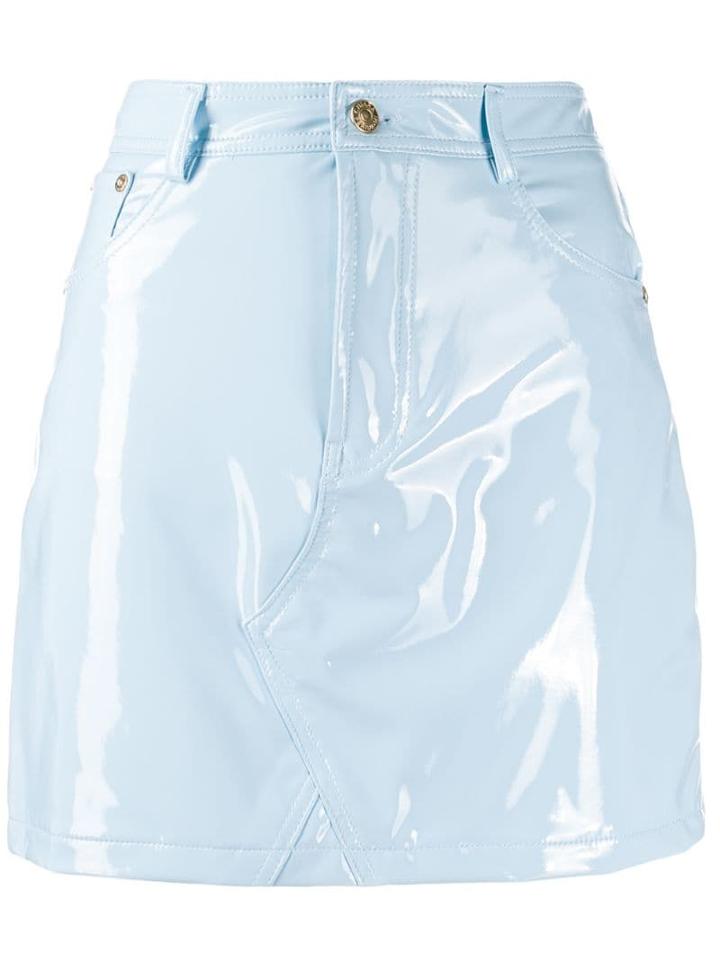 Chiara Ferragni Vinyl Fitted Mini Skirt - Blue