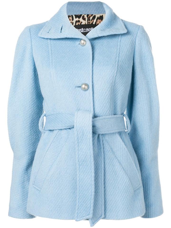 Just Cavalli Belted Short Coat - Blue