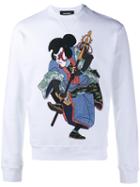 Dsquared2 Samurai Print Sweatshirt, Men's, Size: Xs, White, Cotton