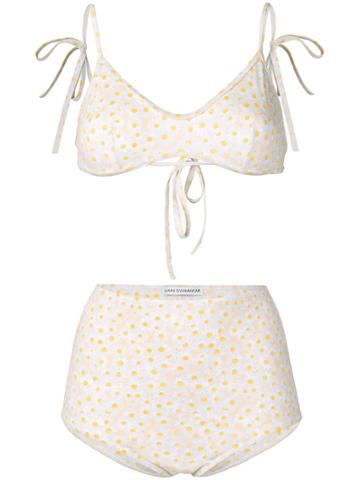 Sian Swimwear Daisy Print Swim Set - White