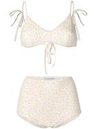 Sian Swimwear Daisy Print Swim Set - White